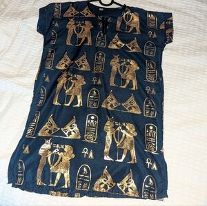 Egyptian Metallic Gold Print Tunic